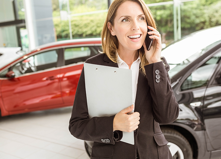 woman on business call