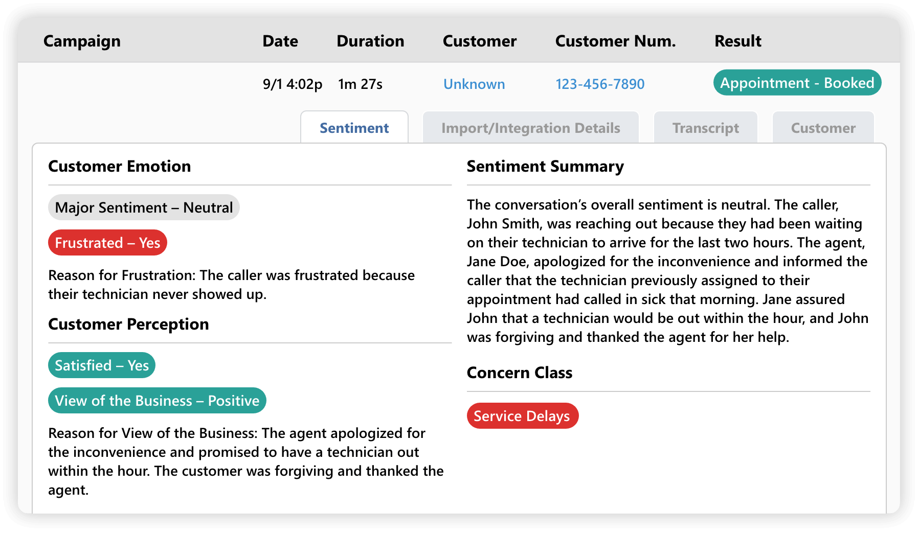 Sentiment example